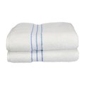 Superior Superior 900GSM-H BTOWEL LB 900 Gsm Egyptian Cotton Bath Towel Set - White With Light Blue Border; 2 Pieces 900GSM(H) BTOWEL LB